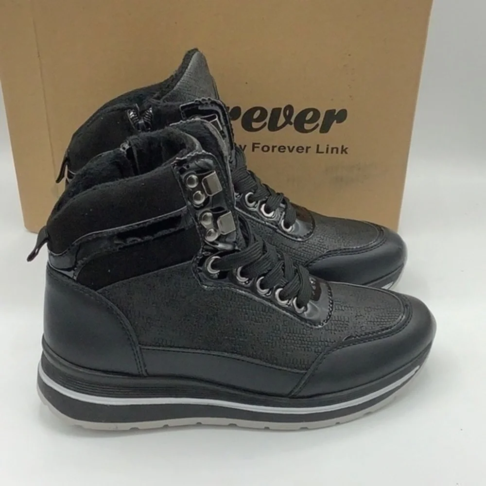 FOREVER LINK Black Neatly High Top Sneakers